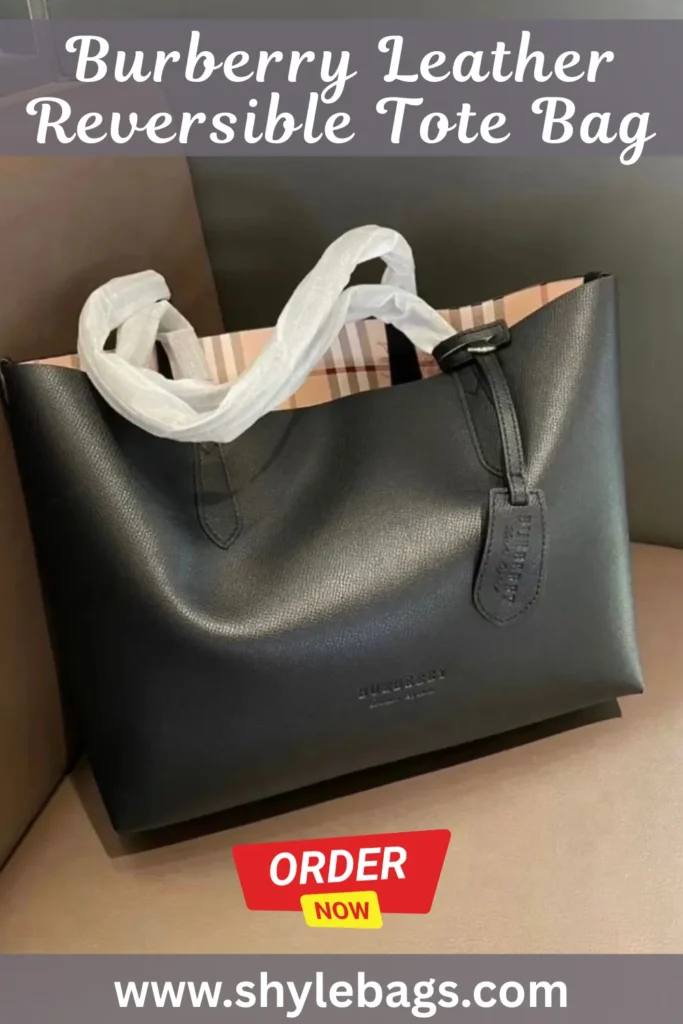 Burberry Leather Reversible Tote Bag