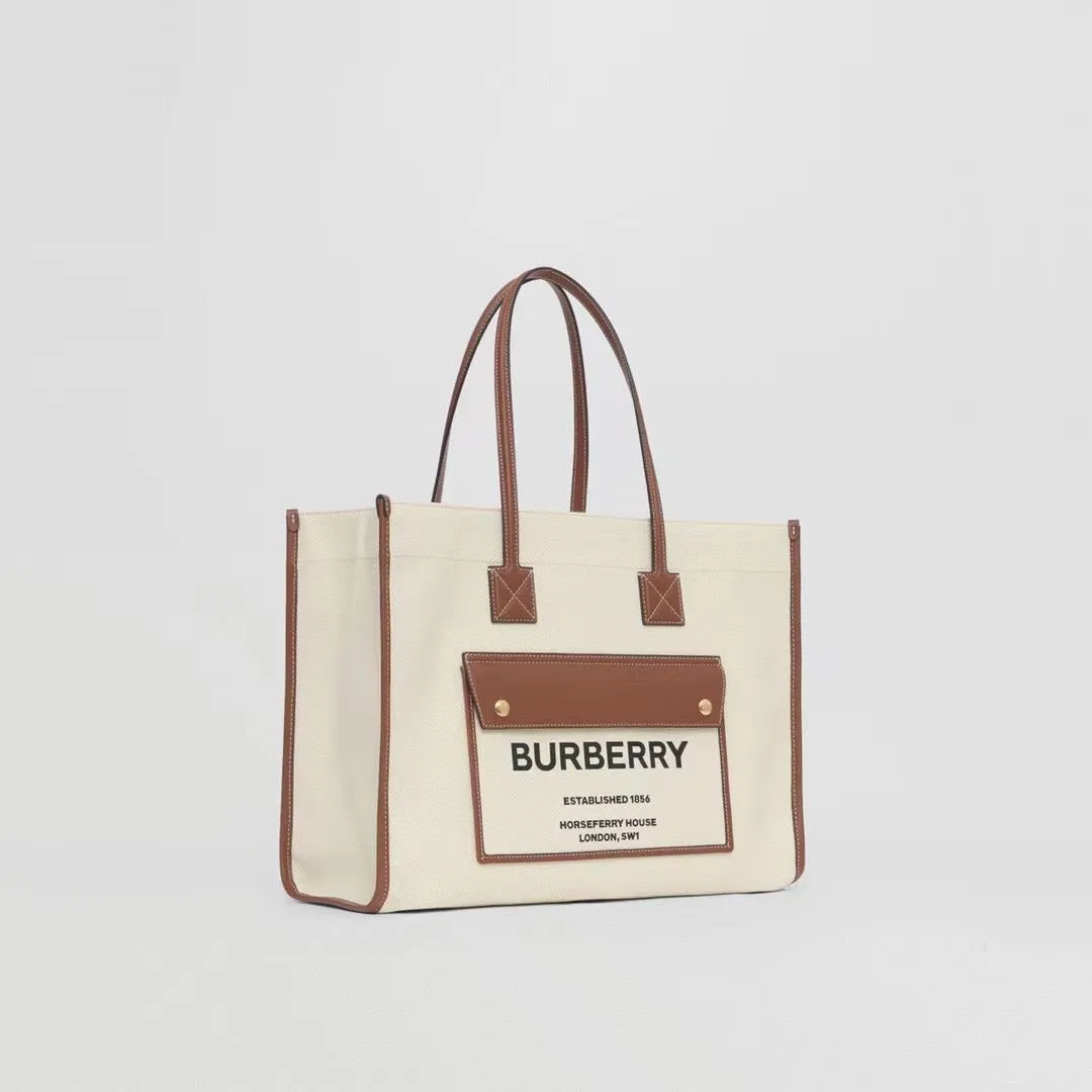 Burberry Mini Canvas & Leather Tote Bags For Women’s
