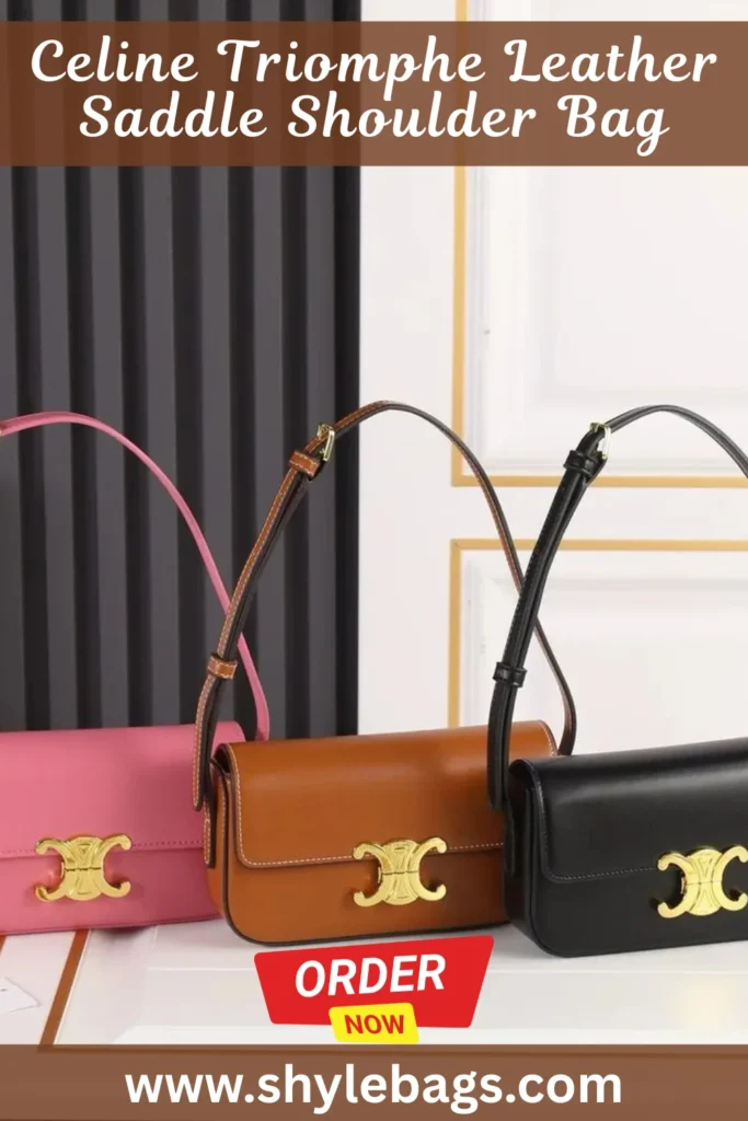 Celine Triomphe Leather Saddle Shoulder Bag