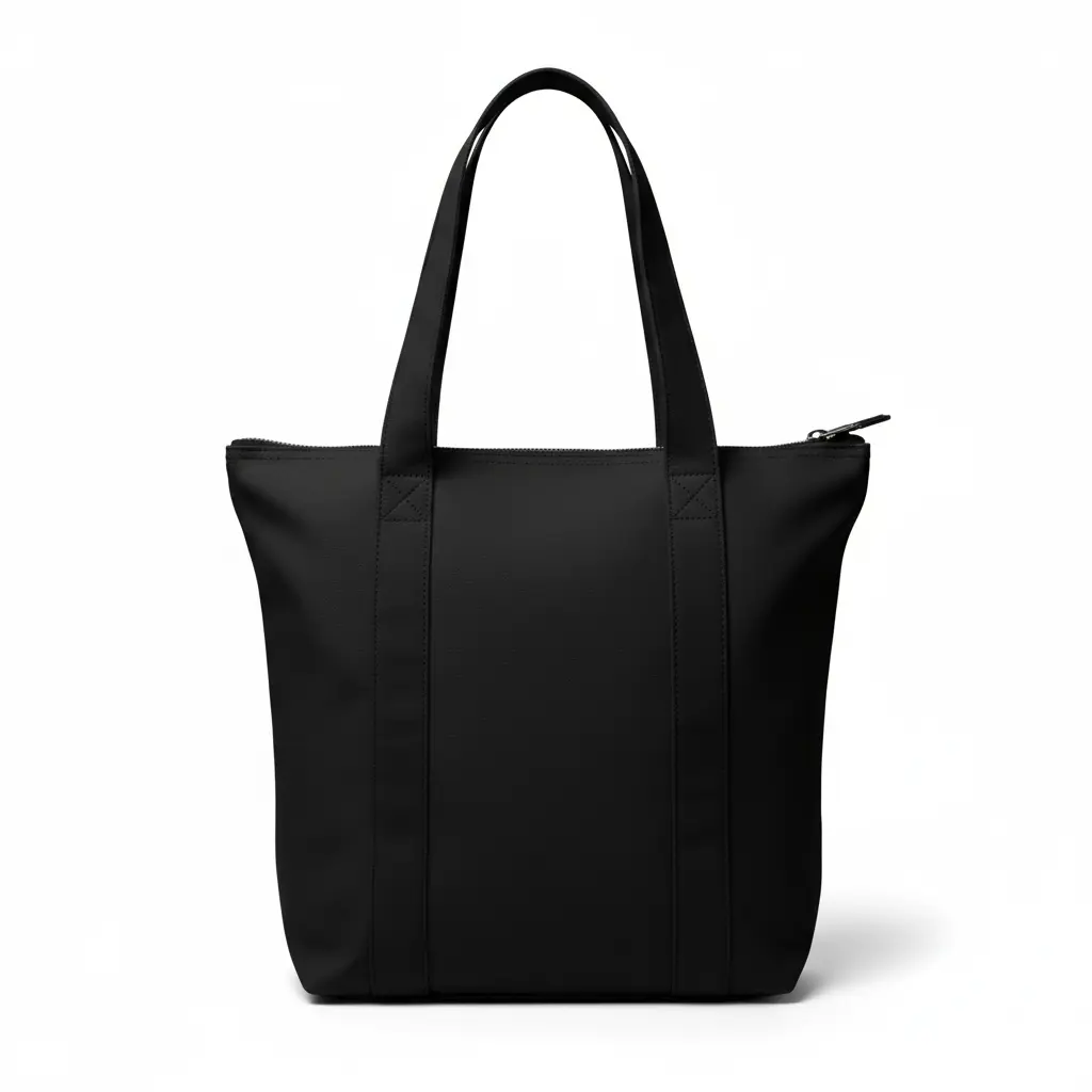 Black canvas tote bag
