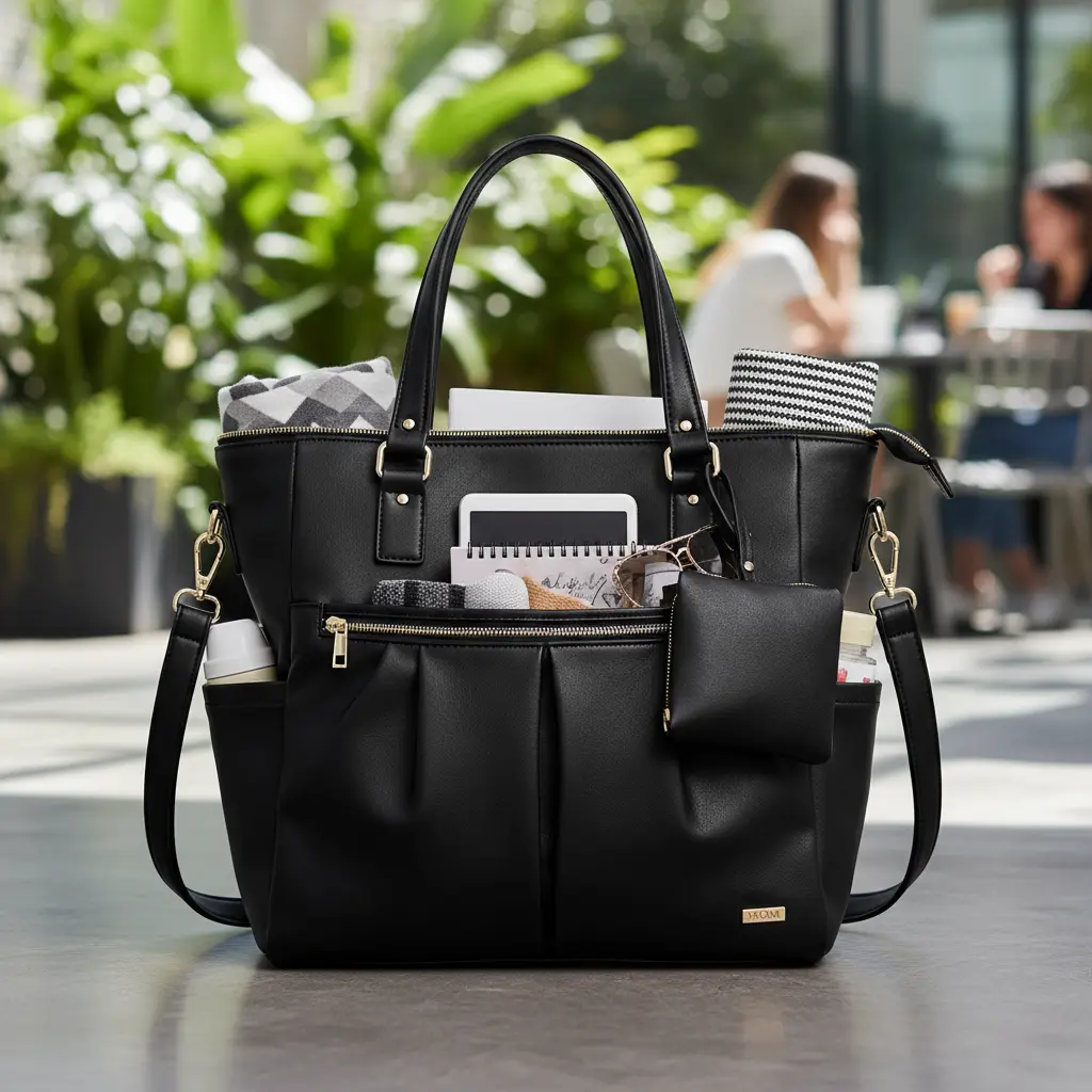 Black mom tote bag