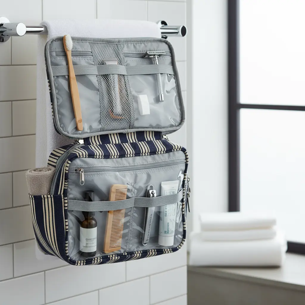 Hanging toiletry bag men