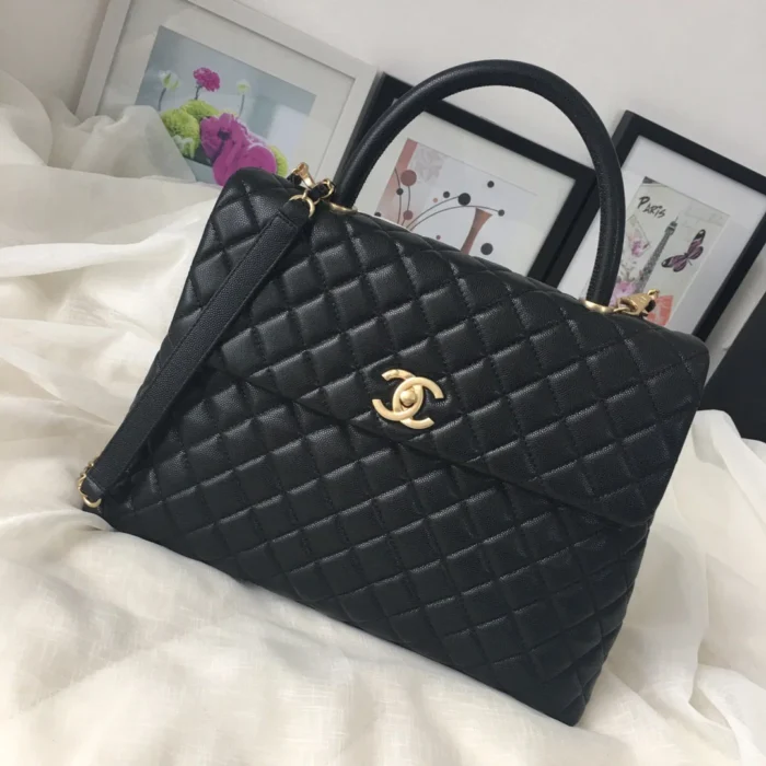 Chanel Kelly Handbag Black Flap Leather Bag - Image 2