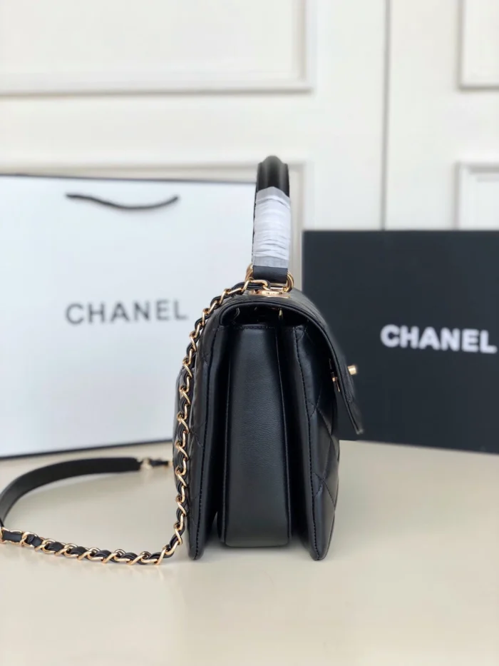 Chanel Flap Bag with Top Handle Black - Image 4