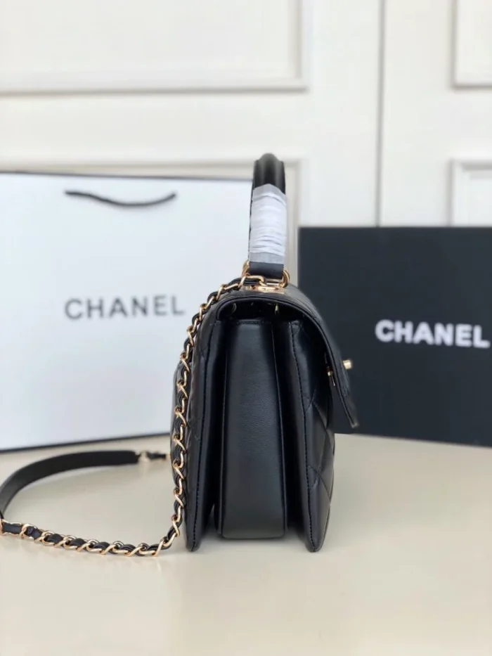 Chanel Flap Bag with Top Handle Black - Image 4