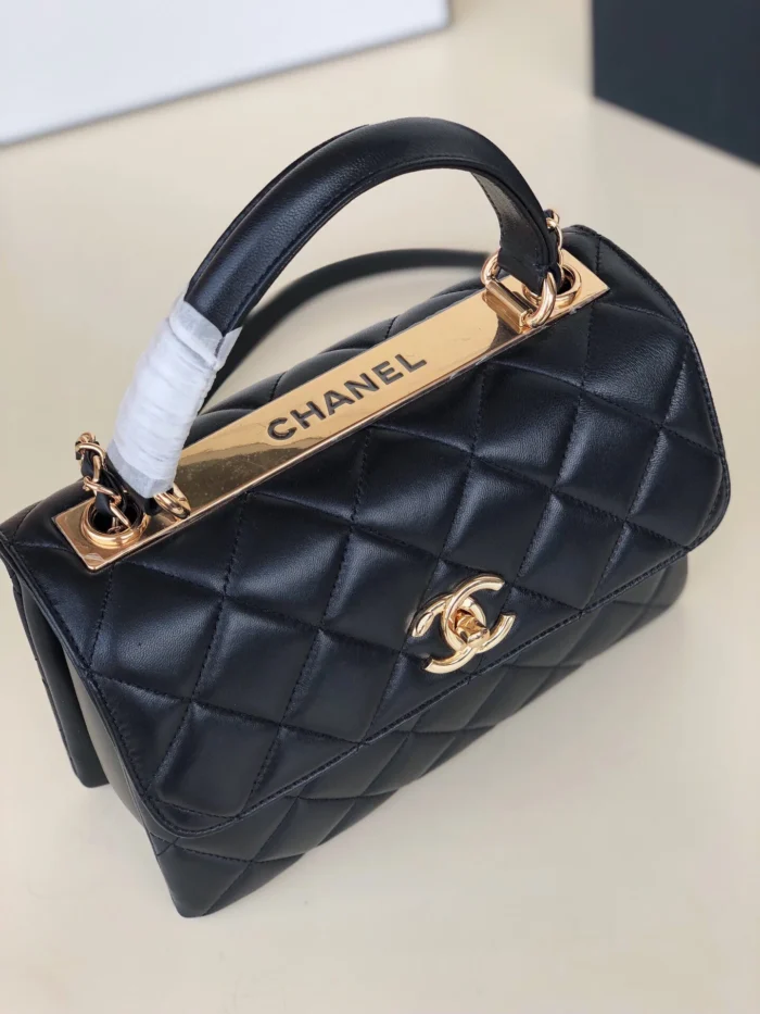 Chanel Flap Bag with Top Handle Black - Image 3