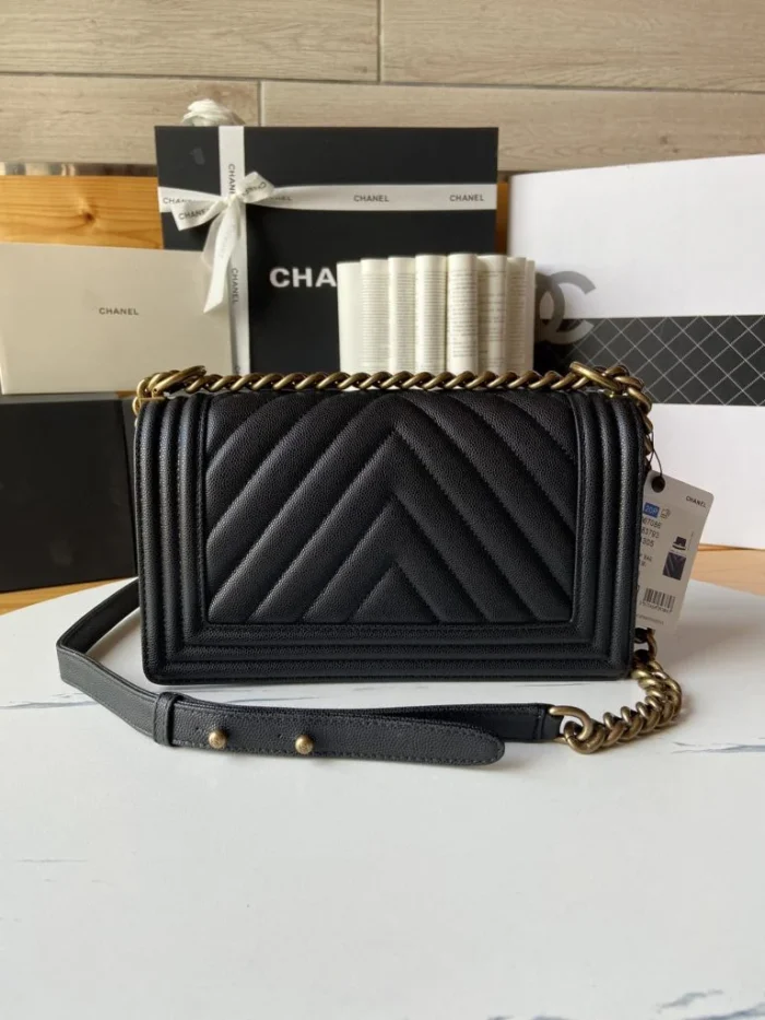 Chanel Boy V Caviar Handbags - Image 7