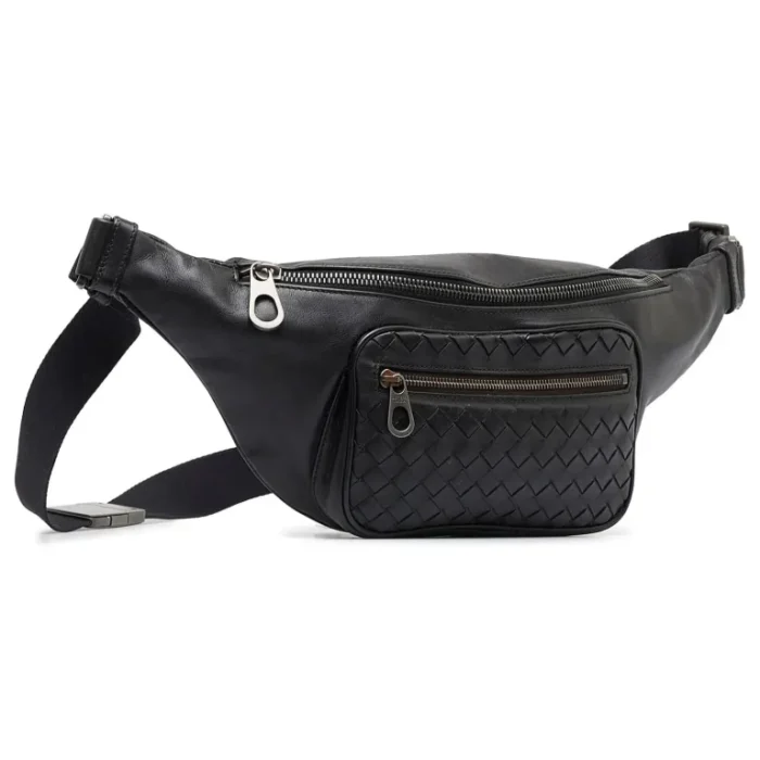 Bottega Veneta Black Intrecciato Belt Bag - Image 2