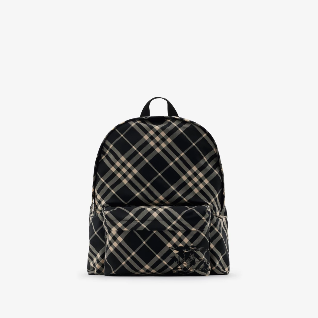 Burbery Check Backpack Black color