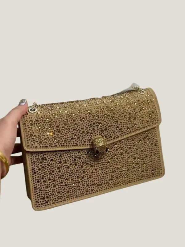 Bvlgari Black Chain Crossbody Lady Purses Tote Women Bag
