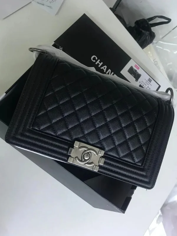 Chanel Boy Handbag For Women Silver Hardware
