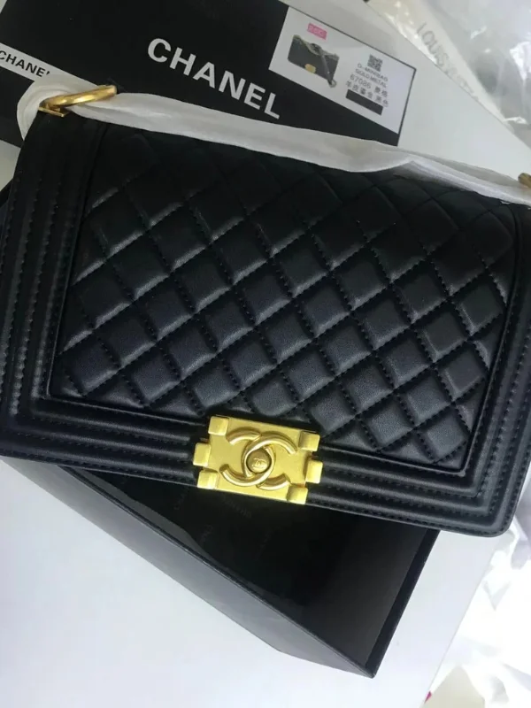 Chanel Boy Handbag For Women With Golden Hardware