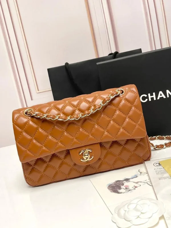 Chanel Classic Flap Bag 25 For Women - Caramel Brown