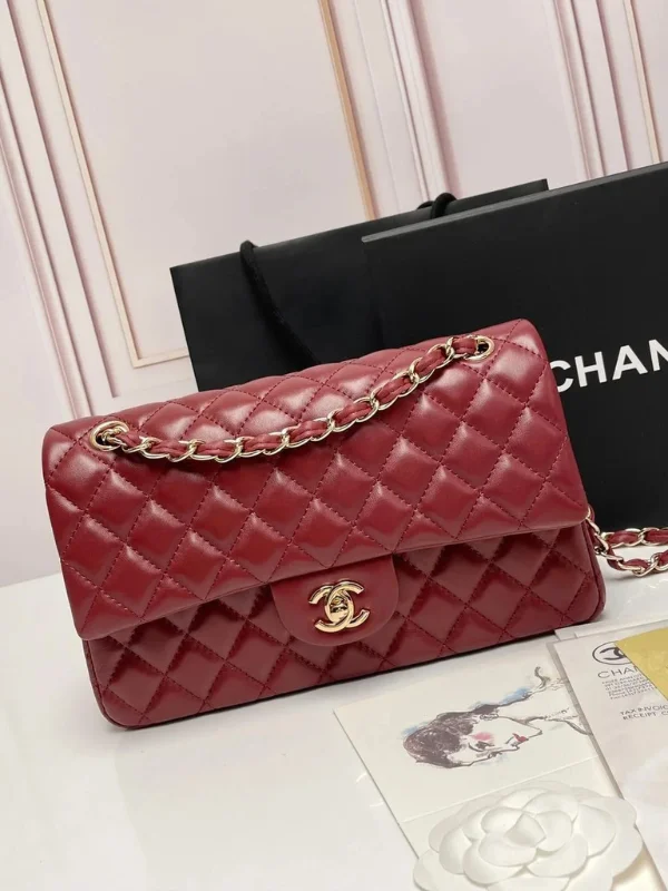 Chanel Classic Flap Bag 25 For Women - Deep Burgundy