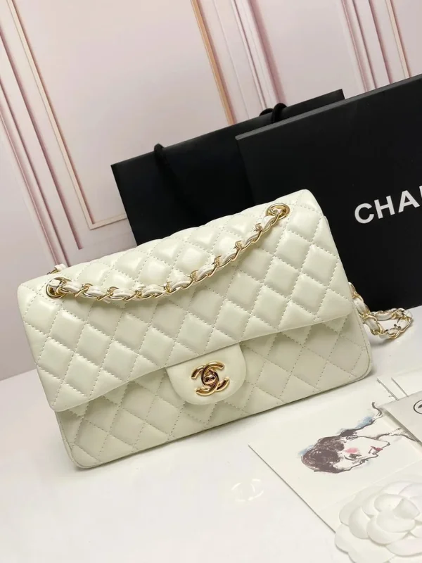 Chanel Classic Flap Bag 25 For Women White
