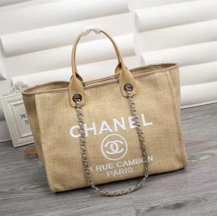 Chanel Deauville Canvas Tote - Image 7
