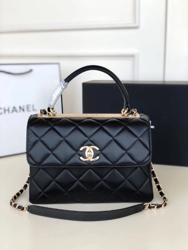 Chanel Flap Bag Top Handle - Black