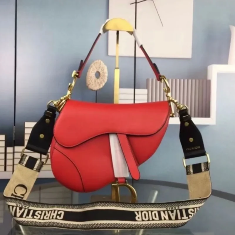 Christian Dior Grained Calfskin Saddle Handbag