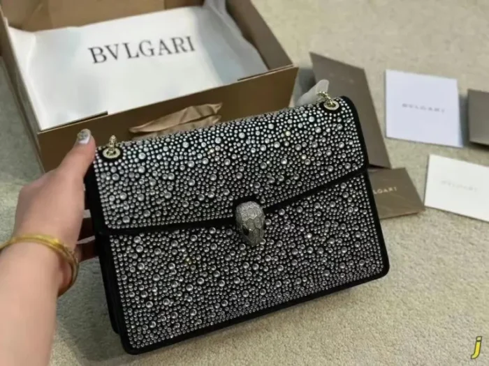Bvlgari Black Chain Crossbody Lady Purses Tote Women Bag - Image 3