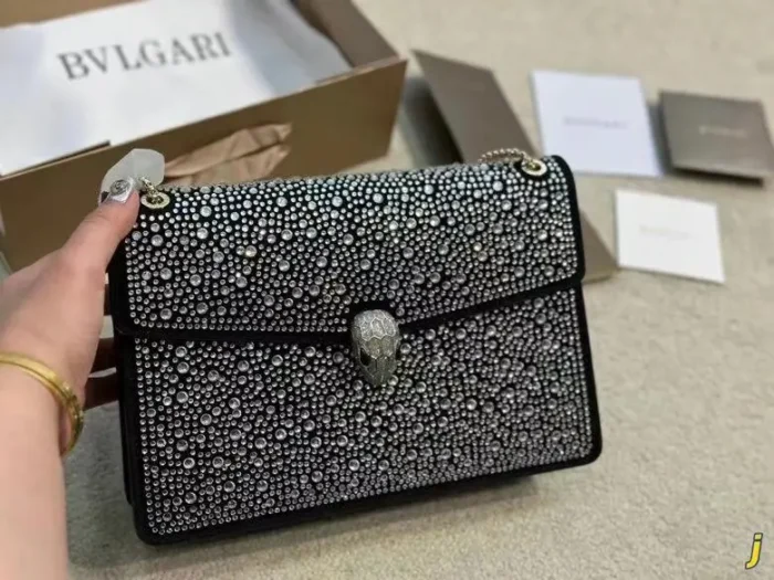 Bvlgari Black Chain Crossbody Lady Purses Tote Women Bag - Image 2