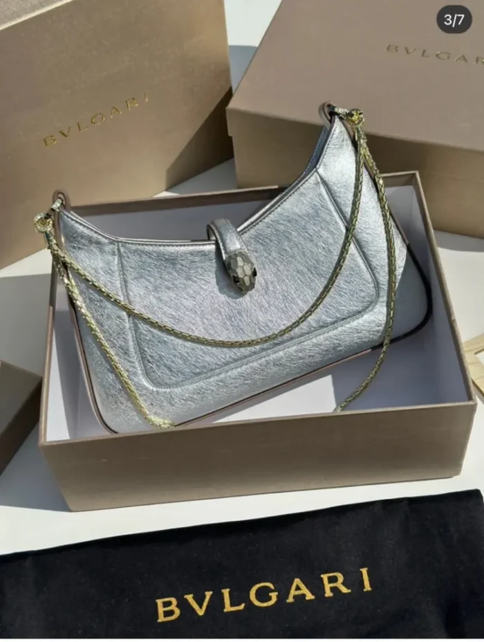 Bvlgari Crocodile Style Leather Bag - Image 2