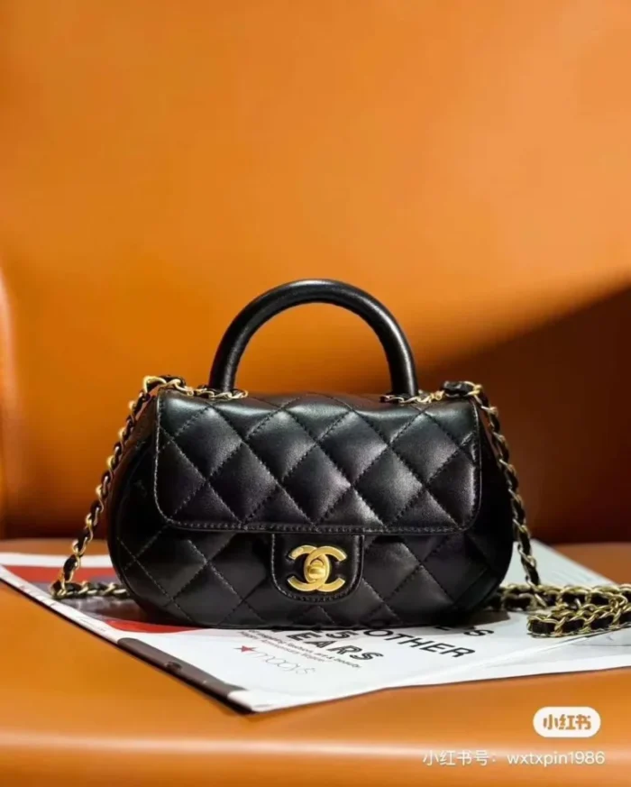 Chanel Top Handle Mini Rectangular Gold Hardware Bag - Image 4