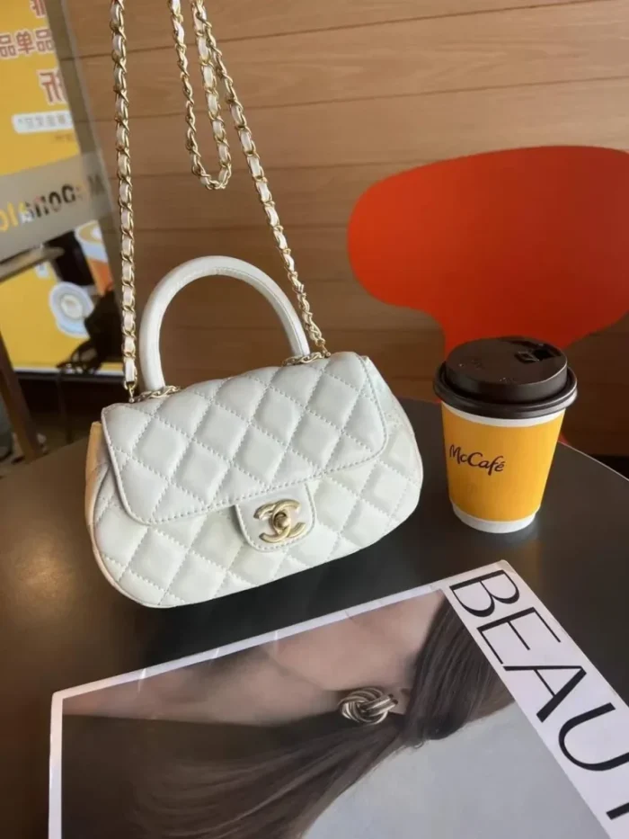 Chanel Top Handle Mini Rectangular Gold Hardware Bag - Image 2
