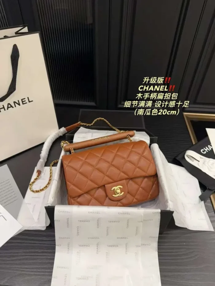 Chanel Flap Lambskin Top Handle Bag - Image 3