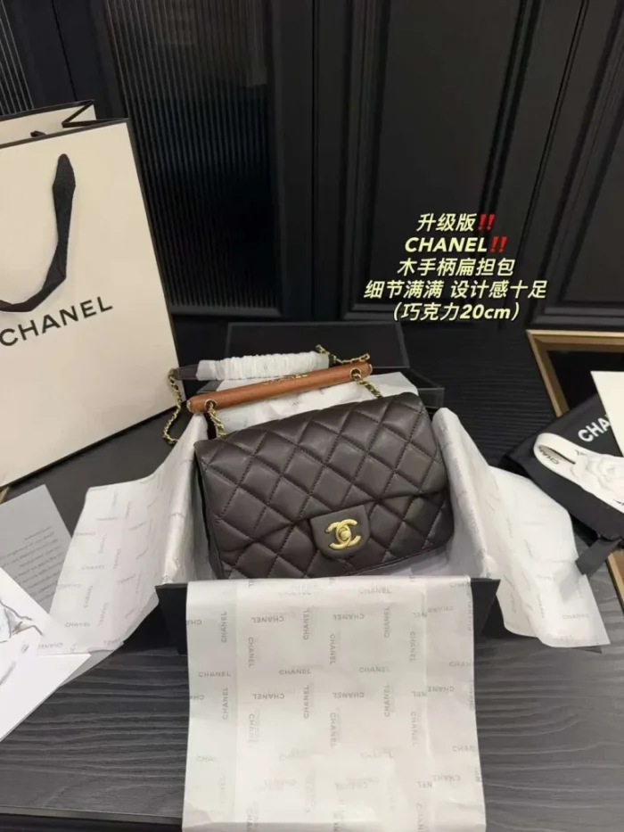 Chanel Flap Lambskin Top Handle Bag - Image 2
