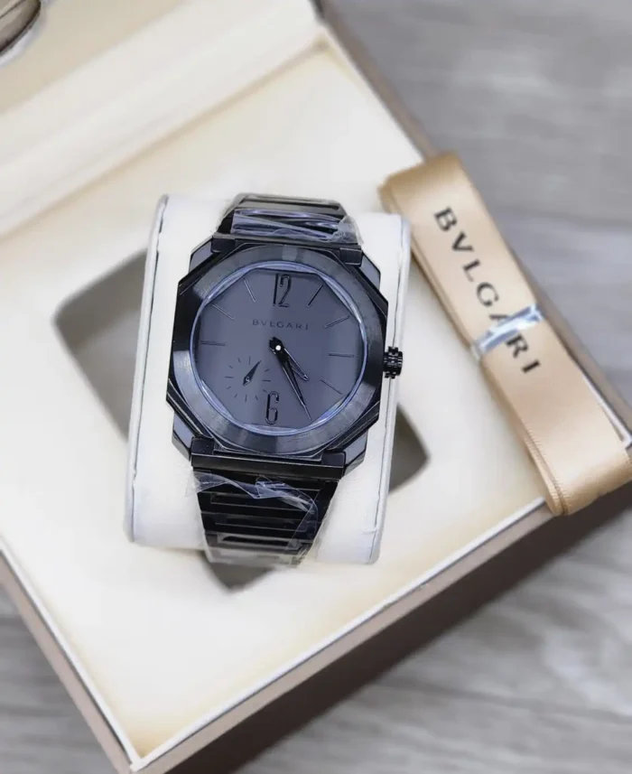 Bvlgari Rose Gold Octo Finissimo Watch black