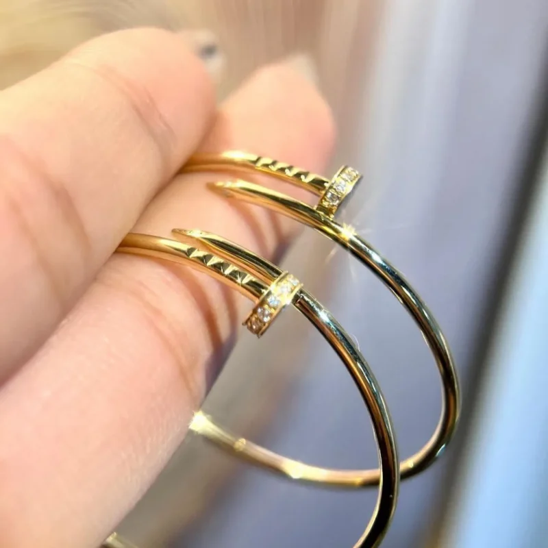 Cartier Stainless Steel Golden Nail Bracelet
