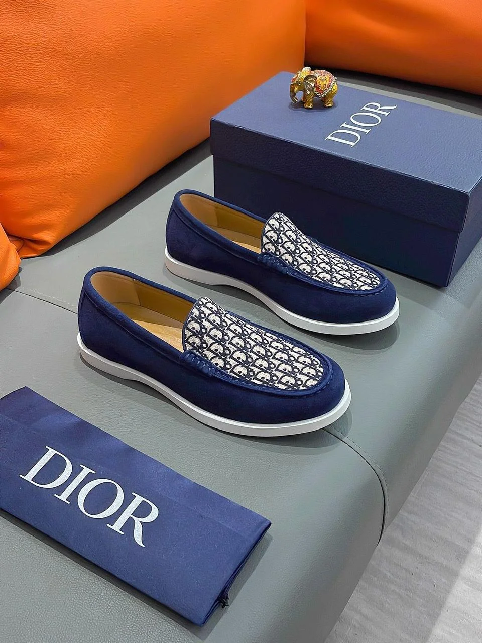 Christian Dior Monogram Suede Leather Logo Oxfords Shoes