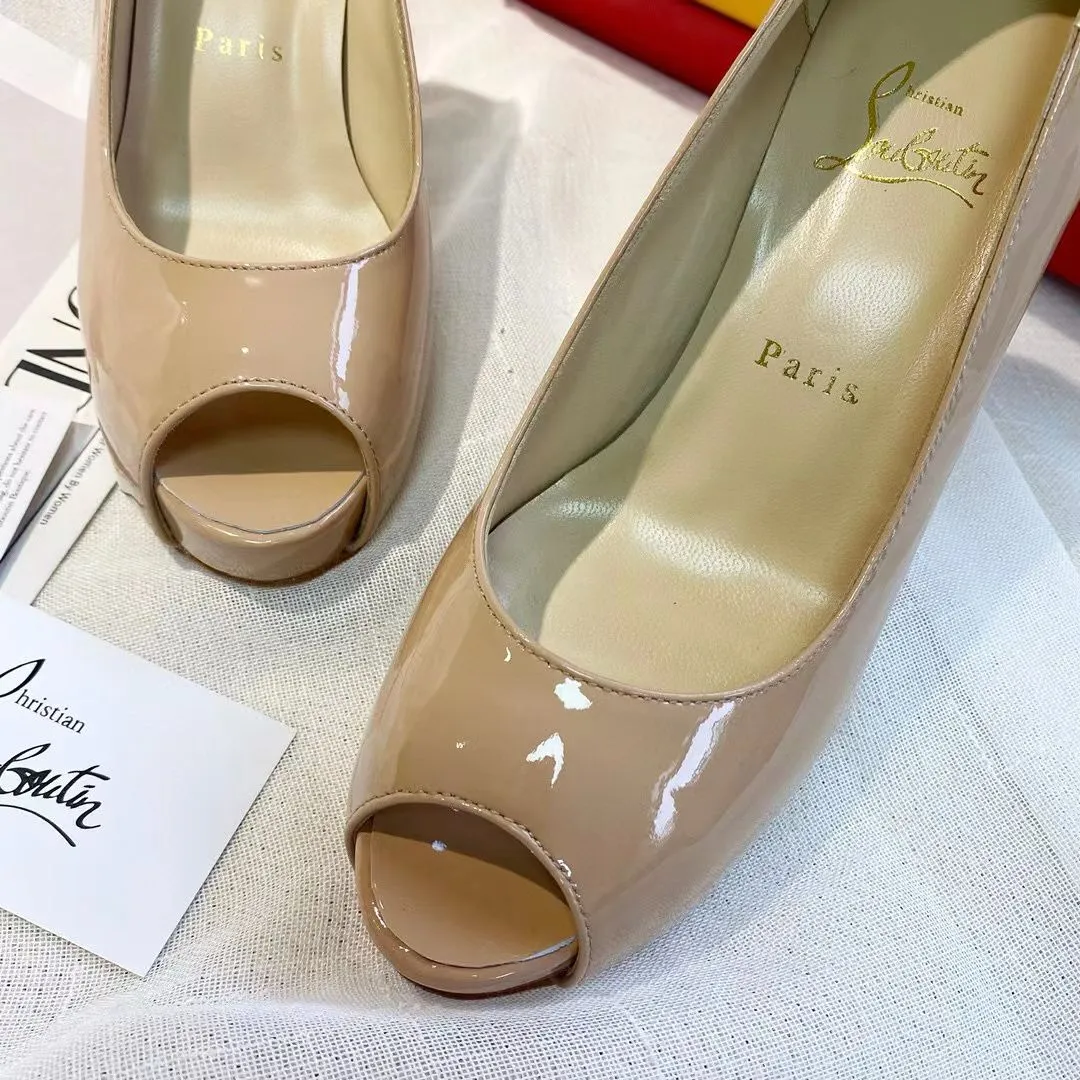 Christian Louboutin Beige Patent Leather Vendome Pumps two pair