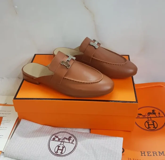 Hermes Genuine Leather Quentin Loafers - Image 2