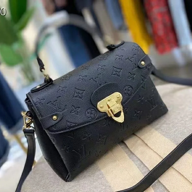 LV Designer Leather Handbag For Women black