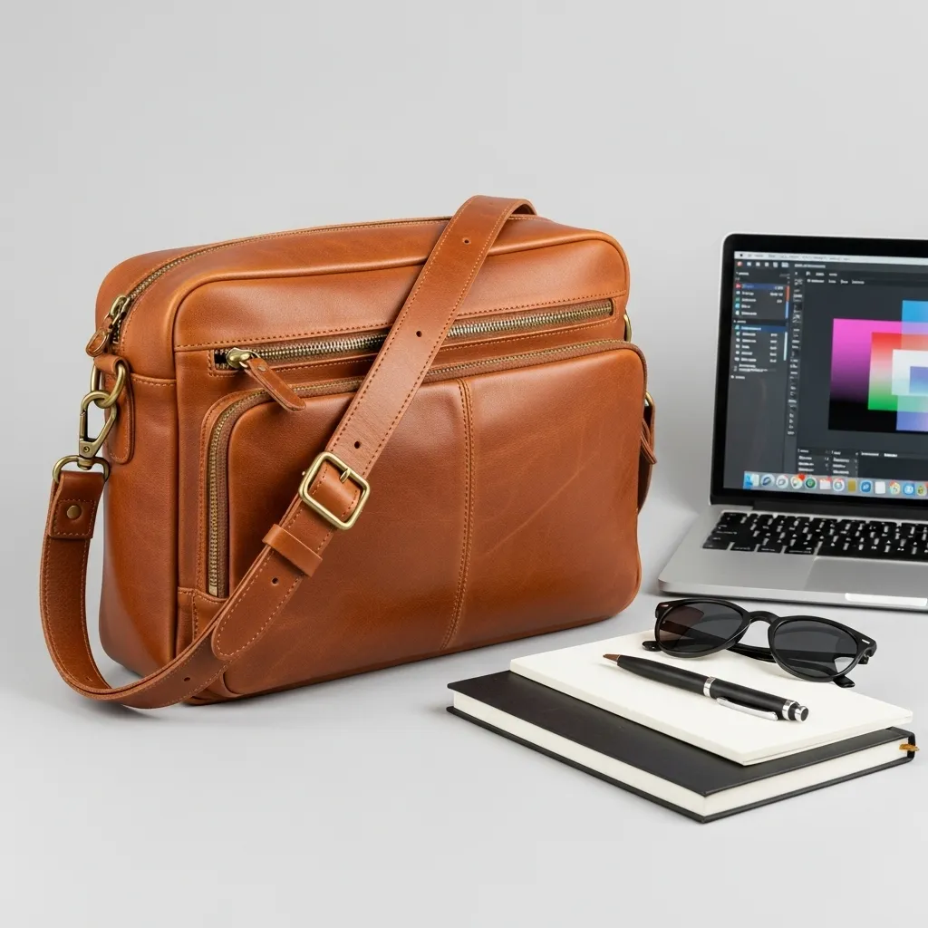 Large leather crossbody bag