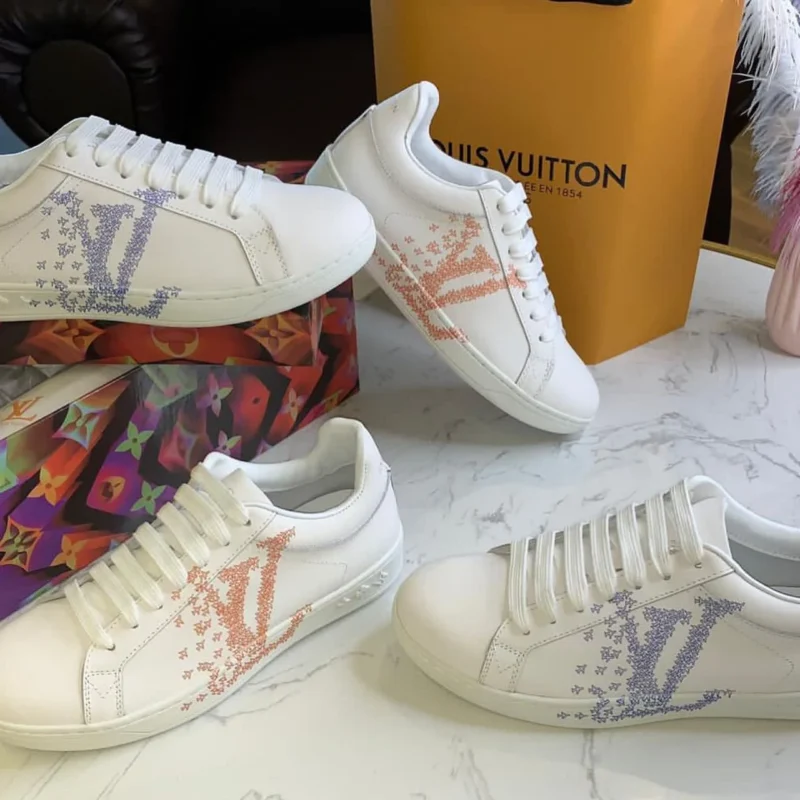 Louis Vuitton Time Out Sneakers orange and purple logo