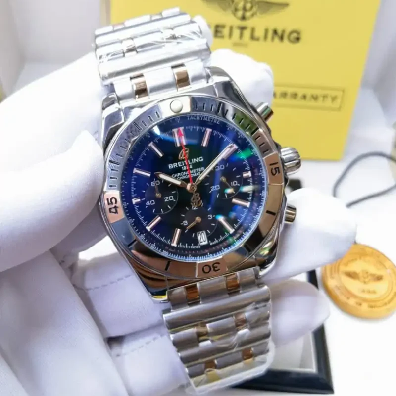 Round Breitling Chronomat Mens Watch blue