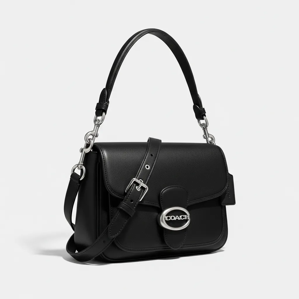 Black Coach shoulder bag product shot