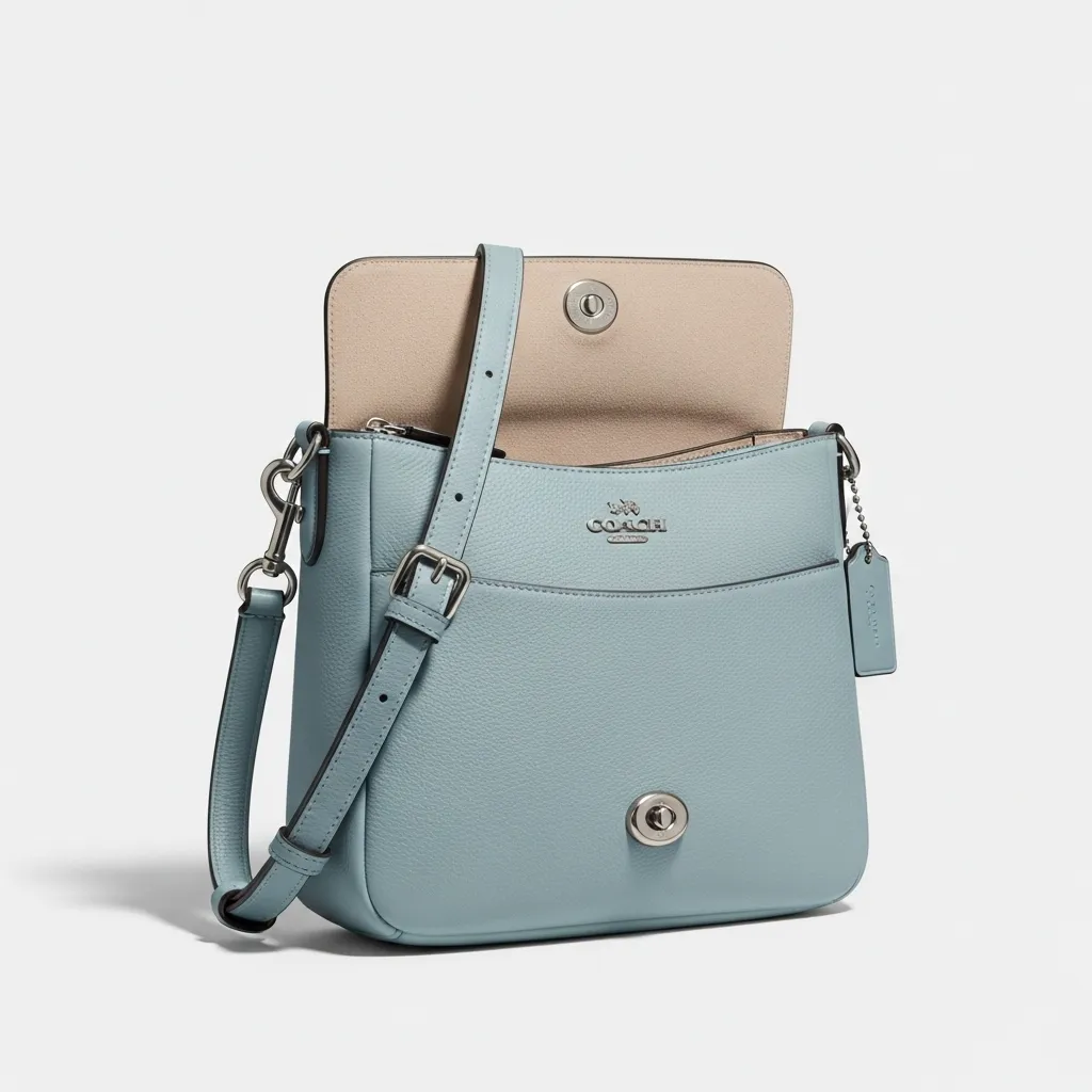 Blue Coach sling bag product shot