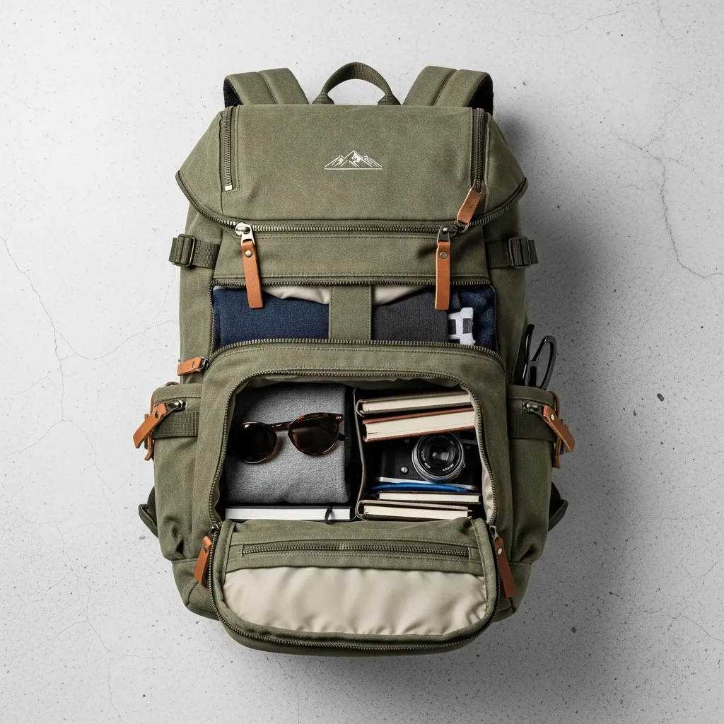 Canvas travel backpack