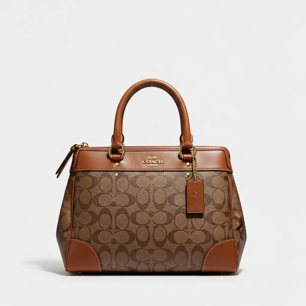 Classic Coach monogram handbag product shot