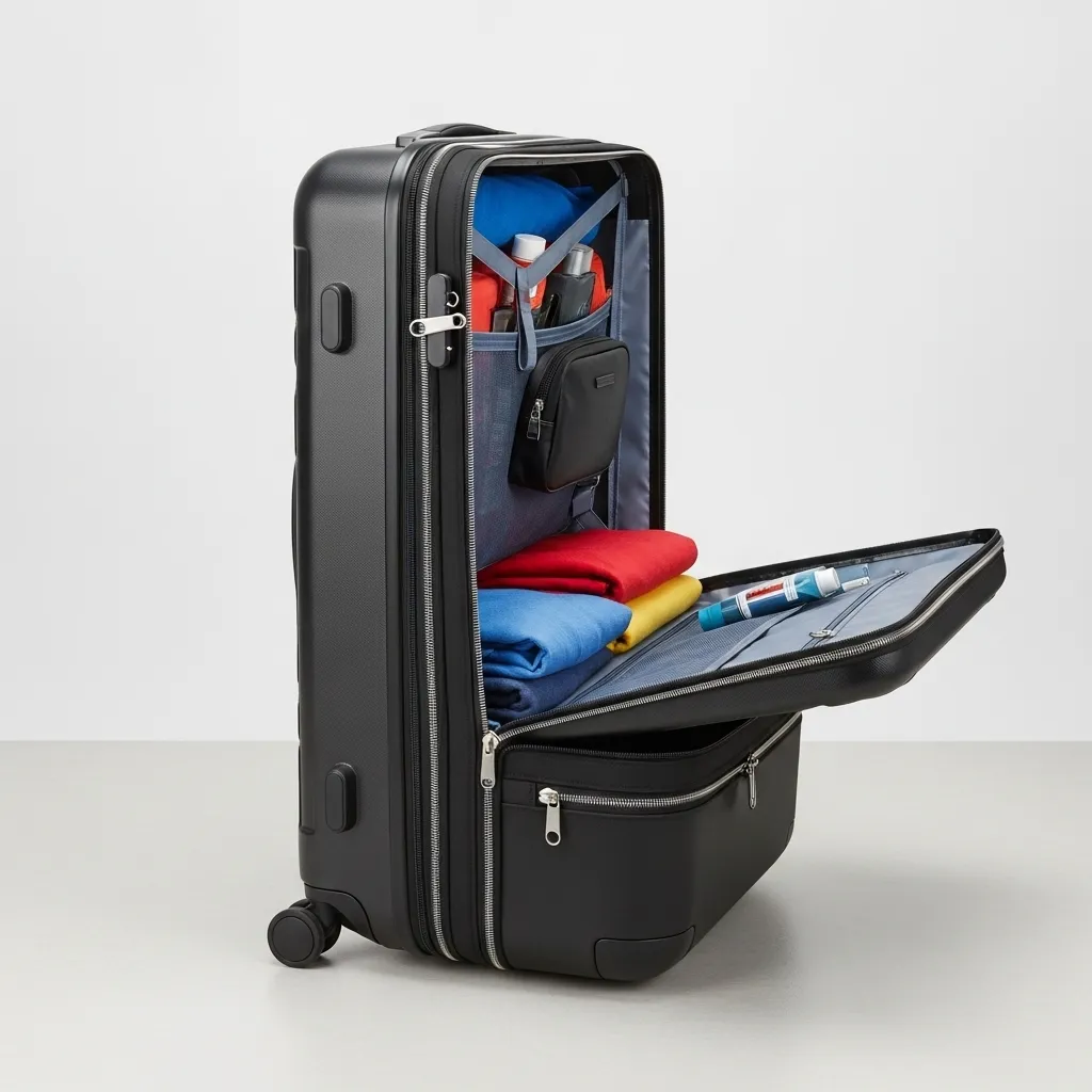 Expandable travel suitcase