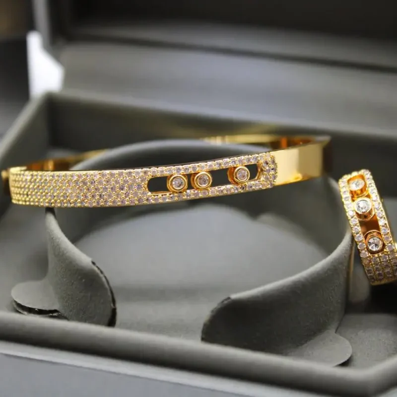 Messika 2pcs Diamond Bangle Bracelet Set