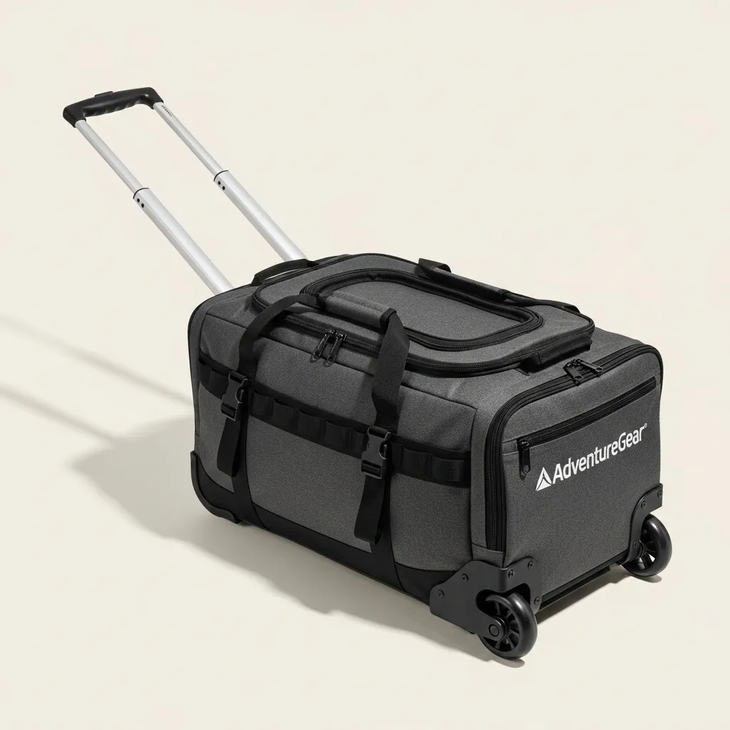 Rolling duffel bag