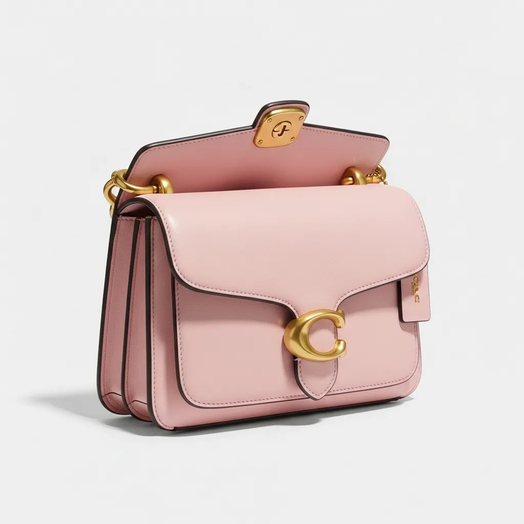 Trendy pink Coach Tabby bag product shot