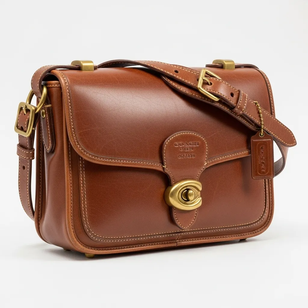 Vintage leather Coach bag product shot